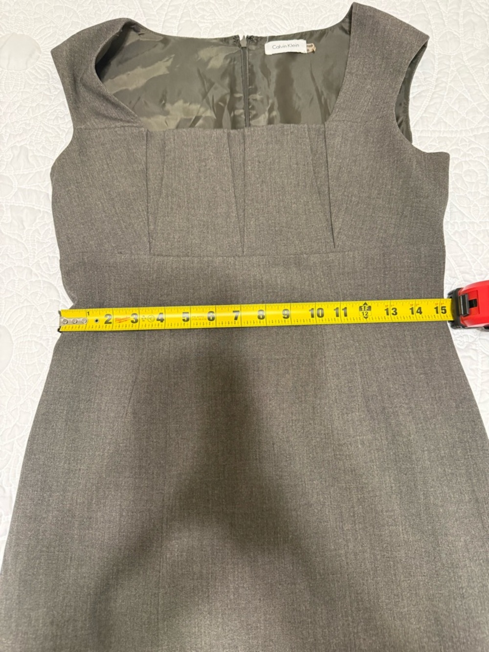 Calvin Klein Gray Cap-Sleeve Sheath Dress - Picture 2 of 4